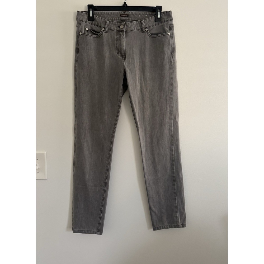 J. McLaughlin Women's Slim Fit Straight Leg Grey Mid Rise Jeans Pants Size8